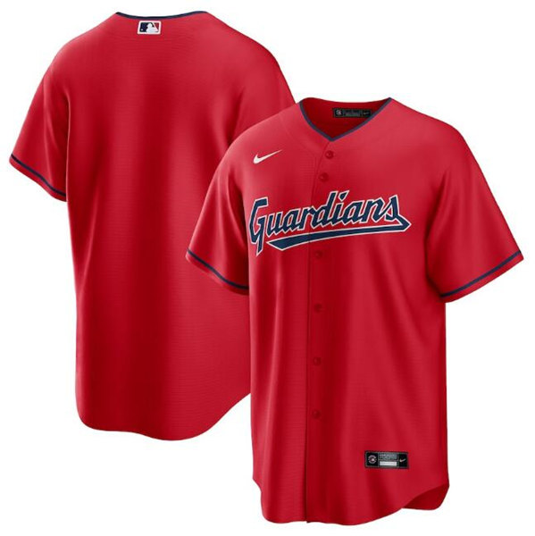 Men's Cleveland Guardians Blank Red Cool Base Stitched Baseball Jersey